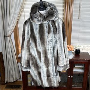 Vintage Tissavel of France Faux Fur Jacket Size 1X